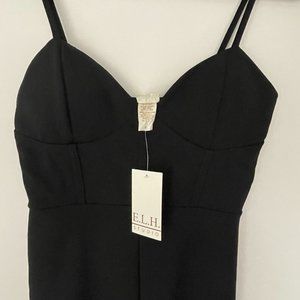 NWT E.L.H STUDIO | Black Spaghetti Strap Jumpsuit | Size  Medium